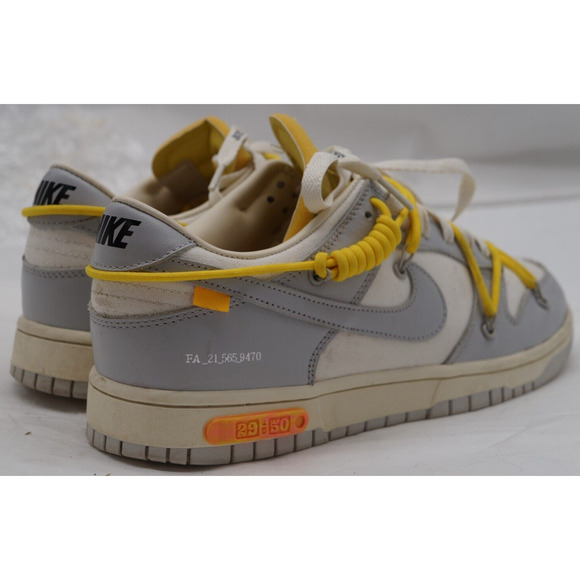 Size 10 - Nike Dunk Low x Off-White Lot 29 of 50 Sail/Neutral Gray - DM1602-103